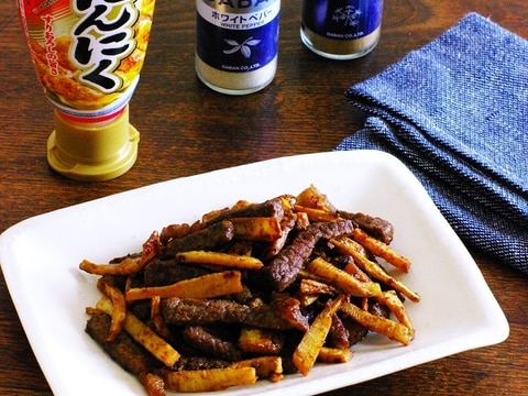 香ばしスパイシー筍と牛肉のクミン炒め